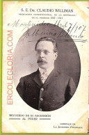 Af2829 - URUGUAY - VINTAGE POSTCARD - Dr.Claudio Williman - 1907 - Uruguay