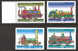 Bulgarie Bulgaria 1996 N° 3670 / 3 ** Trains, Locomotives à Vapeur, Cloche, Cheminée, Washington, Norris, Iron Duke Rail - Neufs