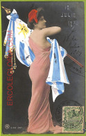 Af2834 - URUGUAY - VINTAGE POSTCARD - FLAG - 1904 - Uruguay