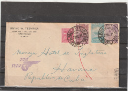 Brazil PANAIR AIRMAIL COVER To Cuba 1931 - Aéreo