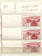 FRANCE N° 777 6 F  ROUGE ORANGER MONUMENTS ET SITES CANNES BANDE DE 3 TPS VARIETES DIVERSES SUR LES CADRES** - Neufs