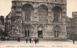 FRANCE - Saint Lo - Le Portail De L'Eglise Notre Dame - Animé - Carte Postale Ancienne - Saint Lo