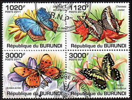 Timbres Thématiques Burundi Papillons Oblitérés - Colecciones