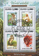 Timbres Thèmatiques Ouganda No 2598/2601 Oblitérés Animaux,Animaux En Danger - Ouganda (1962-...)