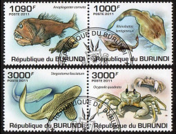 Timbres Thématiques Burundi No 1177/80 Oblitérés Animaux,Faune Marine - Collezioni