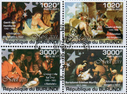 Timbres Thématiques Burundi No 1301/04 Oblitérés Tableaux,Peintres,Le Nain Et Murillo - Verzamelingen