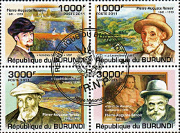Timbres Thèmatiques Burundi No 1321/1324 Oblitérés Tableaux,Renoir - Collezioni