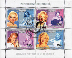 Timbres Thèmatiques Congo No 1761/64 Oblitérés Célébrités,Marilyn Monroe - Verzamelingen