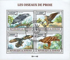 Timbres Thématiques Burundi No 2166/69 Oblitérés Animaux,Oiseaux,Rapaces - Colecciones