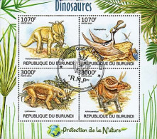 Timbres Thématiques Burundi No 1584/87 Oblitérés Animaux,Préhistoire - Collezioni