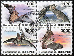 Timbres Thématiques Burundi Chauve Souris Oblitérés - Collections