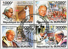 Timbres Thèmatiques Burundi No 1317/1320 Oblitérés Célébrités,Jean Paul II - Sammlungen