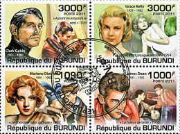 Timbres Thèmatiques Burundi No 1257/1260 Oblitérés Célébrités,Acteurs Célèbres - Colecciones