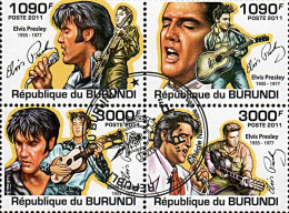 Timbres Thèmatiques Burundi No 1281/1284 Oblitérés Musiciens,Elvis Presley - Collections