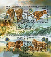 Timbres Thématiques Burundi No 1702/05 Oblitérés Animaux,Felins,Lions - Collections