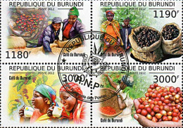 Timbres Thèmatiques Burundi No 1648/51 Oblitérés Flore,Café - Collezioni