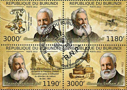 Timbres Thèmatiques Burundi No 1636/39 Oblitérés Célébrités,Graham Bell - Colecciones