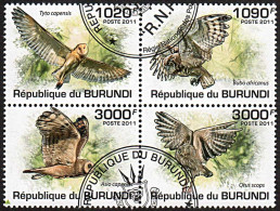 Timbres Thématiques Burundi Hiboux Oblitérés - Colecciones