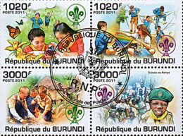 Timbres Thèmatiques Burundi No 1325/1328 Oblitérés Scoutisme - Colecciones