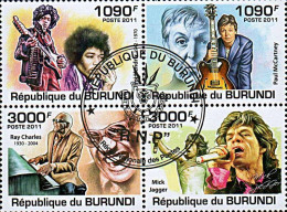 Timbres Thèmatiques Burundi No 1297/1300 Oblitérés Musiciens,Chanteurs - Sammlungen