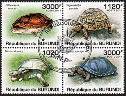 Timbres Thèmatiques Burundi No 1249/1252 Oblitérés Animaux,Tortues - Colecciones
