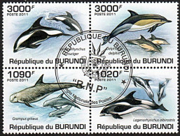 Timbres Thématiques Burundi No 1205/08 Oblitérés Animaux,Faune Marine - Collections