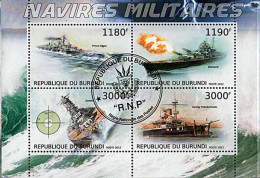 Timbres Thèmatiques Burundi No 1854/57 Oblitérés Guerre,Bateaux - Colecciones