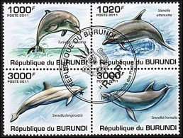 Timbres Thématiques Burundi Faune Marine Oblitérés - Verzamelingen