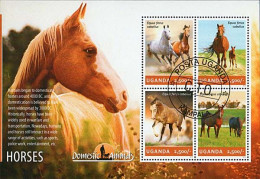 Timbres Thématiques Ouganda No 2602/05 Oblitérés Animaux,Chevaux - Ouganda (1962-...)