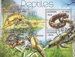 Timbres Thématiques Ouganda No 2353/56 Oblitérés Animaux,Reptiles - Ouganda (1962-...)