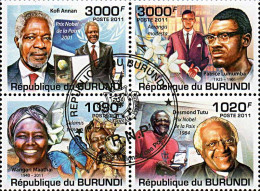 Timbres Thèmatiques Burundi No 1261/1264 Oblitérés Célébrités - Collections