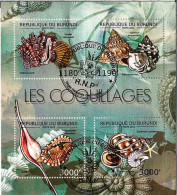 Timbres Thématiques Burundi No 1738/1741 Oblitérés Animaux,Faune Marine,Coquillages - Collezioni