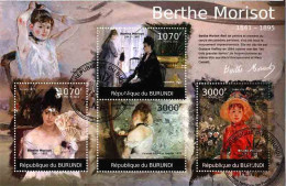 Timbres Thématiques Burundi No 1353/1356 Oblitérés Tableaux,Peintres,Morisot - Verzamelingen