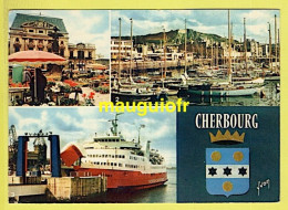 BATEAUX / FERRIES / LE CAR-FERRY DE LA COMPAGNIE THORESEN DANS LE PORT DE CHERBOURG / 1972 - Ferries