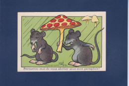 Chromo Image RABIER Benjamin Animaux 7 X 10,5 Champignon Souris - Rabier, B.