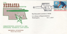 USS Nebraska Submarine USA 1992 Cover - Submarines