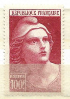 FRANCE N° 733 100 F  CARMIN TYPE MARIANNE DE GANDON DITE MARIANNE A LA BRETELLE NEUF SANS CHARNIERE - Unused Stamps