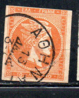 GREECE GRECIA HELLAS 1861 1882 HERMES MERCURY MERCURIO LEPTA 10l USED USATO OBLITERE' - Gebruikt