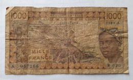 Côte D'Ivoire 1000 FRANCS CFA BCEAO P. 107 Ai  1989 - R.020 - Côte D'Ivoire