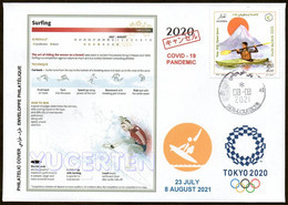 ARGELIA 2021 - Philatelic Cover - Surfing Olympics Tokyo 2020 Olympische Olímpicos Olympic JO Surf Surfen COVID - Sommer 2020: Tokio