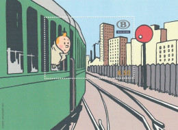 Belgique Belgium 2007, Railway Vignette. Souvenir Sheer 100 Year Hergé, Cartoonist S/s ** - 1996-2013 Vignettes [TRV]