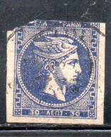 GREECE GRECIA HELLAS 1880 1882 HERMES MERCURY MERCURIO LEPTA 30l USED USATO OBLITERE' - Usati