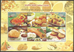 India Popular Cuisine 2017 Miniature Sheet Mint Good Condition BACK SIDE ALSO (pms163) - Unused Stamps