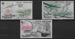 1947  Saint Pierre Et Miquelon N° PA 18 à 20 Nf** MNH . Poste Aérienne. - Neufs