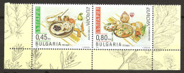 Bulgarie Bulgaria 2005 N° 4057 / 8 ** Europa, Emission Conjointe, Gastronomie, Couteau, Vin, Pain, Tomate Piment Poireau - Neufs