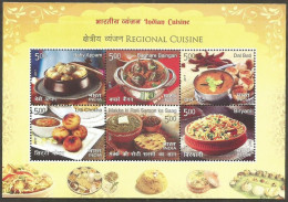 India Regional Cuisine 2017 Miniature Sheet Mint Good Condition BACK SIDE ALSO (pms163a) - Unused Stamps