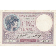 France, 5 Francs, Violet, 1932, C.50544, SUP+, Fayette:3.16, KM:72d - 5 F 1917-1940 ''Violet''