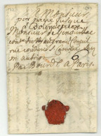 1687 Lettre Pour Paris Mention "por Paye Jusque A Bourdeaux" - ....-1700: Vorläufer