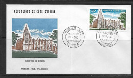 COTE D'IVOIRE 1974 FDC  MOSQUEE DE KONG  YVERT N°367 - Mosques & Synagogues