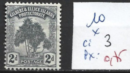 ÎLES GILBERT & ELLICE 10 * Côte 3 € - Isole Gilbert Ed Ellice (...-1979)